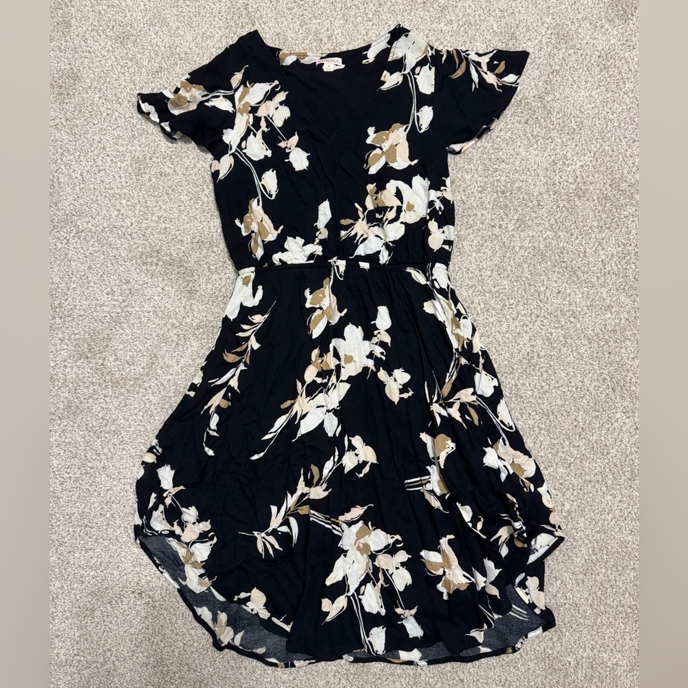 Floral Black Dress